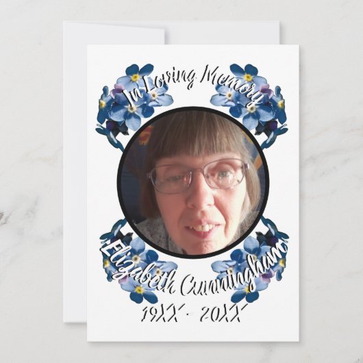 Fünf Fotos vergessen mich nicht blutig Einladung (Vorderseite)