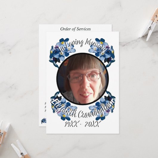 Fünf Fotos vergessen mich nicht blutig Einladung (Vorderseite/Rückseite Beispiel)