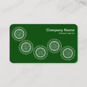 Fünf Gänge - Dunkelgrün - Grau zurück Visitenkarte (Vorderseite)