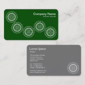 Fünf Gänge - Dunkelgrün - Grau zurück Visitenkarte (Vorne/Hinten)