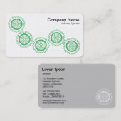 Fünf Gänge - grün und weiß - grau zurück Visitenkarte (Vorne/Hinten)