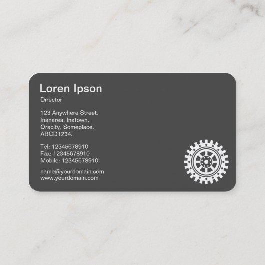 Fünf Gänge II - Funkfrequenzen - Grau zurück Visitenkarte (Rückseite)