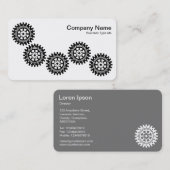 Fünf Gänge II - Schwarz und Weiß - Grau zurück Visitenkarte (Vorne/Hinten)