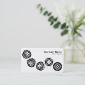 Fünf Gänge II - Schwarz und Weiß - Grau zurück Visitenkarte (Stehend Vorderseite)