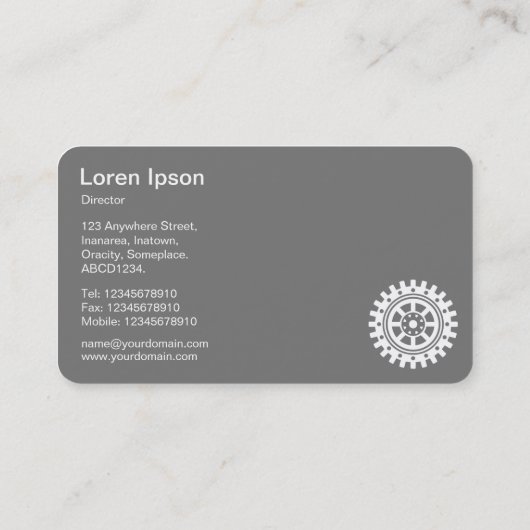 Fünf Gänge II - Schwarz und Weiß - Grau zurück Visitenkarte (Rückseite)