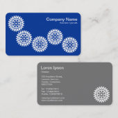 Fünf Gänge II - Weiß auf Navy Blue - Grau zurück Visitenkarte (Vorne/Hinten)