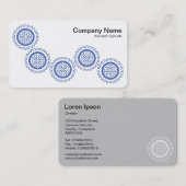 Fünf Gänge - Navy Blue und White - Grau zurück Visitenkarte (Vorne/Hinten)