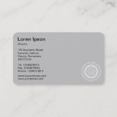 Fünf Gänge - Rot und Weiß - Grau zurück Visitenkarte (Rückseite)