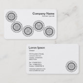 Fünf Gänge - Schwarz und Weiß Visitenkarte (Vorne/Hinten)