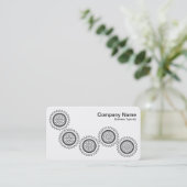 Fünf Gänge - Schwarz und Weiß Visitenkarte (Stehend Vorderseite)