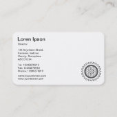 Fünf Gänge - Schwarz und Weiß Visitenkarte (Rückseite)