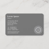 Fünf Gänge - Sky Blue - Grau zurück Visitenkarte (Rückseite)