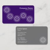 Fünf Gänge - Tief Lila - Grau zurück Visitenkarte (Vorne/Hinten)