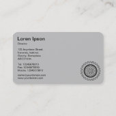 Fünf Gänge - weiß auf schwarz - grau hinten Visitenkarte (Rückseite)