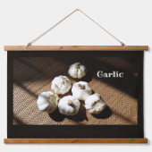 Fünf ganze Gewölbe Knoblauch rustikale Küche Wandteppich Mit Holzrahmen (Vorne)