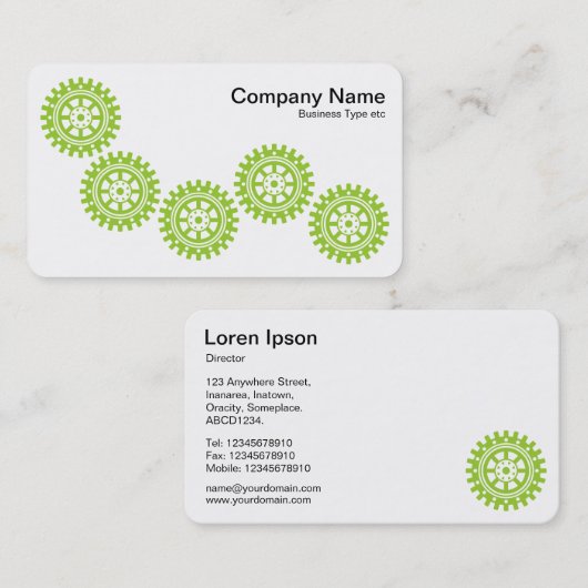 Fünf Gears II - Grün und Weiß des Mars Visitenkarte (Vorne/Hinten)