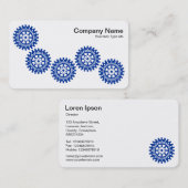 Fünf Gears II - Marineblau und Weiß Visitenkarte (Vorne/Hinten)