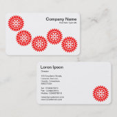 Fünf Gears II - Rot und Weiß Visitenkarte (Vorne/Hinten)