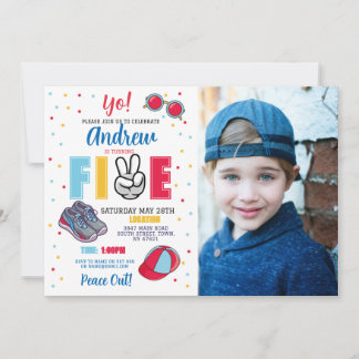 Fünf Geburtstage Frieden aus dir! Summer Boys Einladung