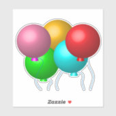 Fünf Geburtstags-Ballone Aufkleber (Blatt)