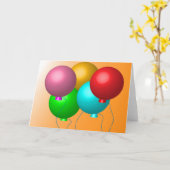 Fünf Geburtstagsballons Karte (Gelbe Blume)