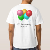 Fünf Geburtstagsballons nach Maß T-Shirt (Rückseite)