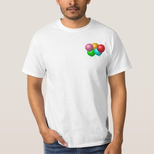 Fünf Geburtstagsballons nach Maß T-Shirt (Vorderseite)