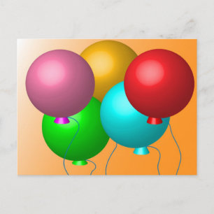 Fünf Geburtstagsballons Postkarte