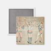 Fünf gefeierte Clowns an Sandstränden Magnet (Vorderseite/Rückseite)