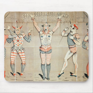 Fünf gefeierte Clowns befestigt zu den Sanden Mousepad