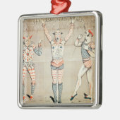 Fünf gefeierte Clowns befestigt zu den Sanden Silbernes Ornament (Links)