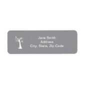 Fünf gelbe Vögel in einem Baumlabel (Vorne)