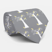 Fünf gelbe Vögel in einer Krawatte des Baumes (get (Gerollt)