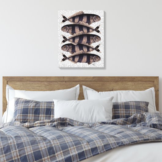 Fünf gestreifte Fische Leinwanddruck (Insitu (Schlafzimmer))