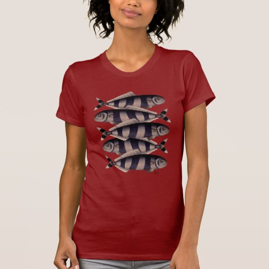 Fünf gestreifte Fische T-Shirt (Vorderseite)