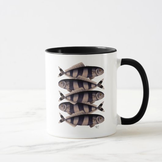 Fünf gestreifte Fische Tasse (Rechts)