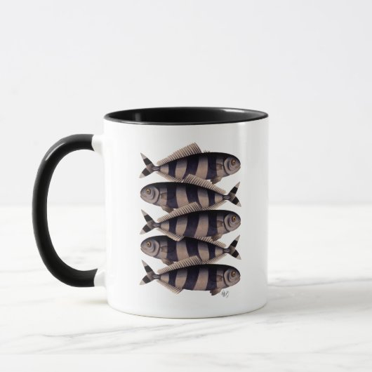 Fünf gestreifte Fische Tasse (Links)