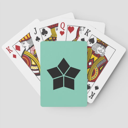 Fünf geteilte Rhomben Spielkarten (Rückseite)