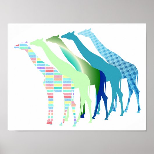 Fünf Giraffen Design 1 Poster (Vorne)