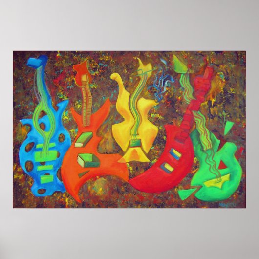 FÜNF GITAREN POSTER (Vorne)