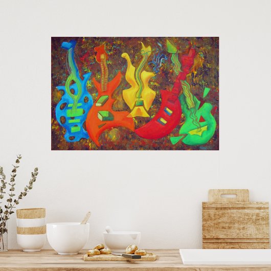 FÜNF GITAREN POSTER (Küche)