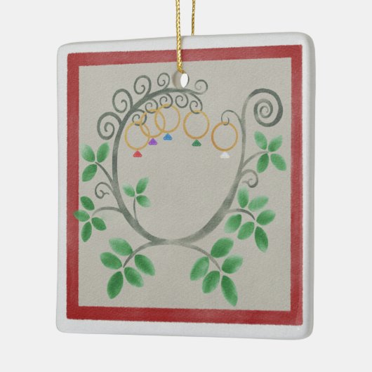 Fünf Golden Rings Square Keramikornament (Links)