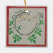 Fünf Golden Rings Square Keramikornament (Vorderseite)