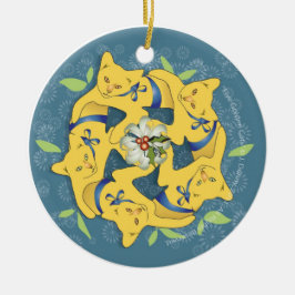 Fünf goldene Katzen… Keramikornament