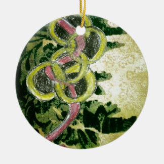 Fünf goldene Ringe Keramik Ornament