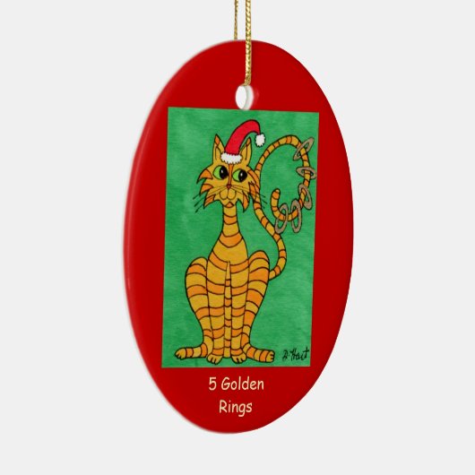 Fünf goldene Ringe Keramikornament (Rechts)