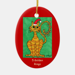 Fünf goldene Ringe Keramikornament