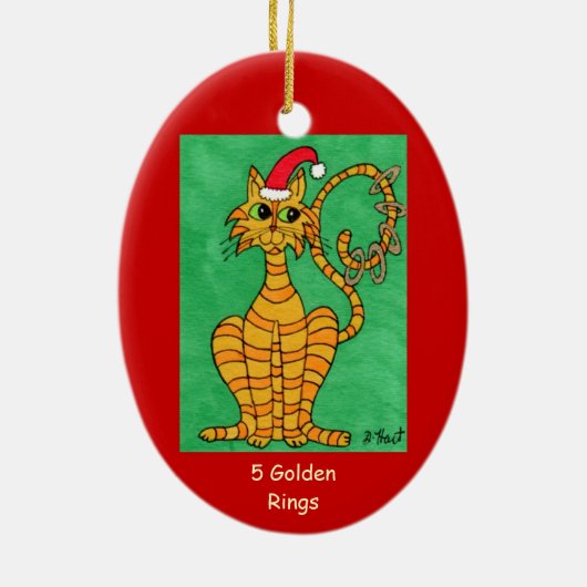 Fünf goldene Ringe Keramikornament (Hinten)