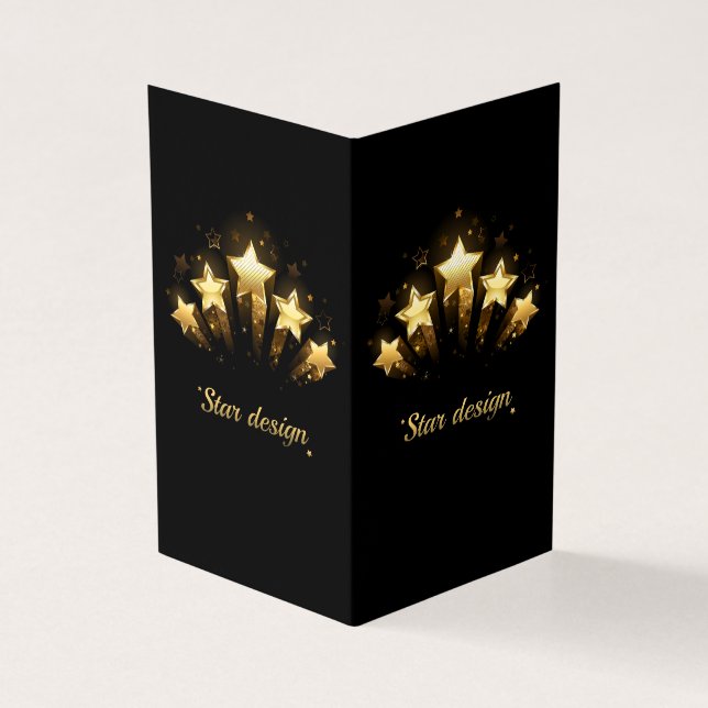 Fünf goldene Sterne auf schwarz (Vorderseite)