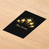 Fünf goldene Sterne auf schwarz Acryleinladungen (Ablage )